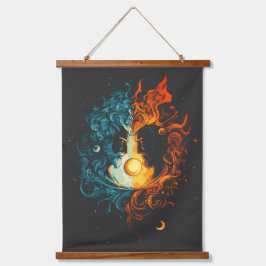 Tapiz Con Marco De Madera Dualidad - Mítico