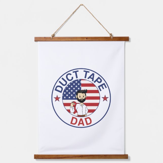 Tapiz Con Marco De Madera Duct Tape Dad - Wall Tapestry (Anverso)