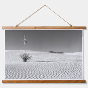 Tapiz Con Marco De Madera Dunas de arena del desierto en blanco y negro con
