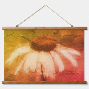 Tapiz Con Marco De Madera Echinacea Coneflower Daisy Resumen