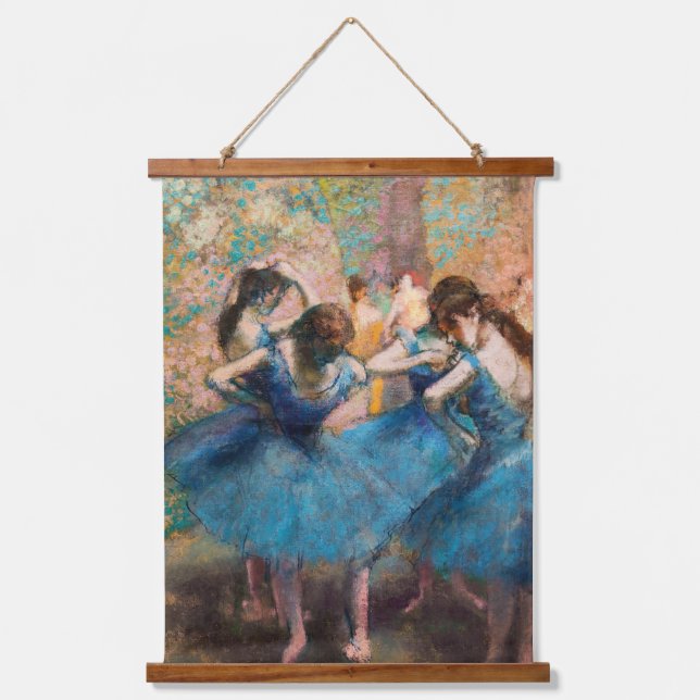 Tapiz Con Marco De Madera Edgar Degas - Bailarinas de azul (Anverso)