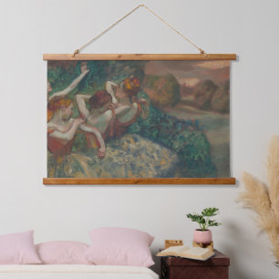 Tapiz Con Marco De Madera Edgar Degas Cuatro Bailarinas Antiguo Muro de Arte