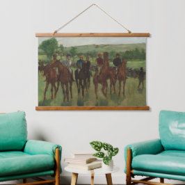 Tapiz Con Marco De Madera Edgar Degas Los Jinetes Caballos Muro de Madera de