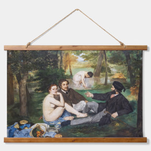 Tapiz Con Marco De Madera Edouard Manet - Almuerzo en el césped