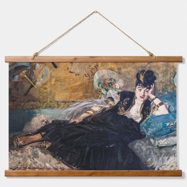 Tapiz Con Marco De Madera Edouard Manet - Dama de fans (Anverso )