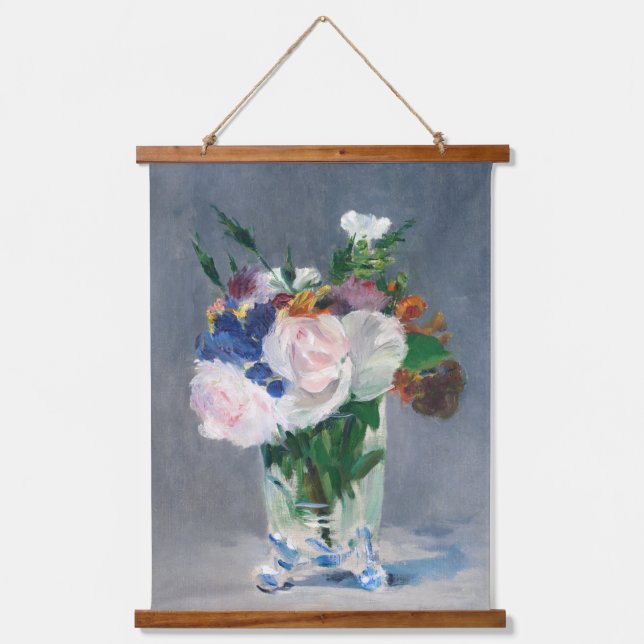 Tapiz Con Marco De Madera Edouard Manet - Flores en una bolsa de cristal (Anverso)