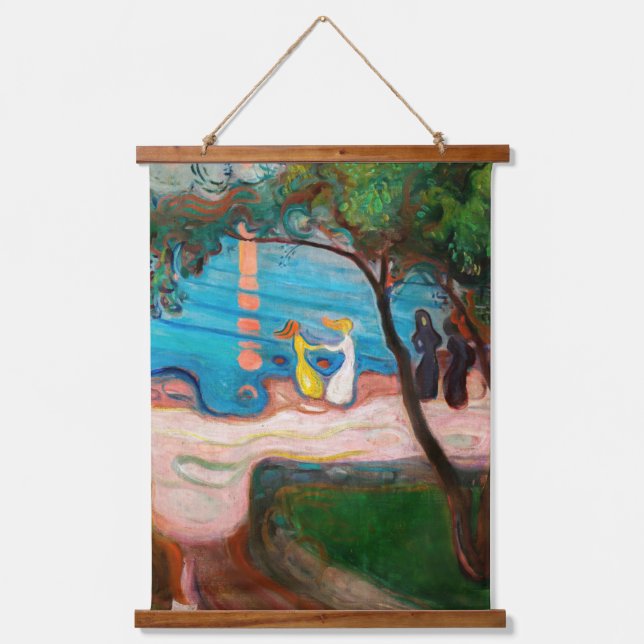 Tapiz Con Marco De Madera Edvard Munch - Baile en la playa (Anverso)