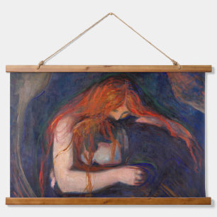 Tapiz Con Marco De Madera Edvard Munch - Vampiro / Amor y dolor