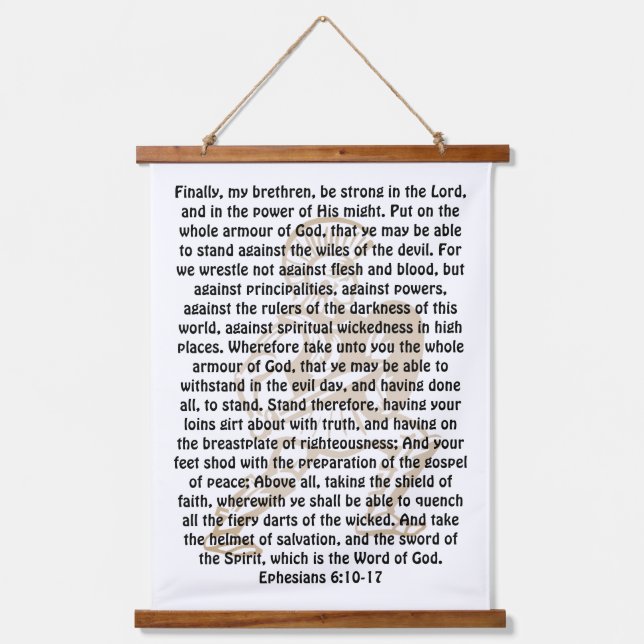 Tapiz Con Marco De Madera Efesios 6:10-17 (Anverso)