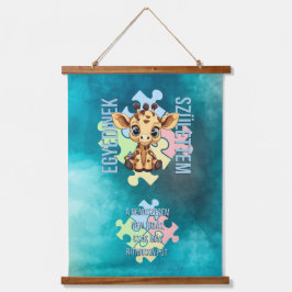 Tapiz Con Marco De Madera Egyedinek születtem – kedves zsiráfos design
