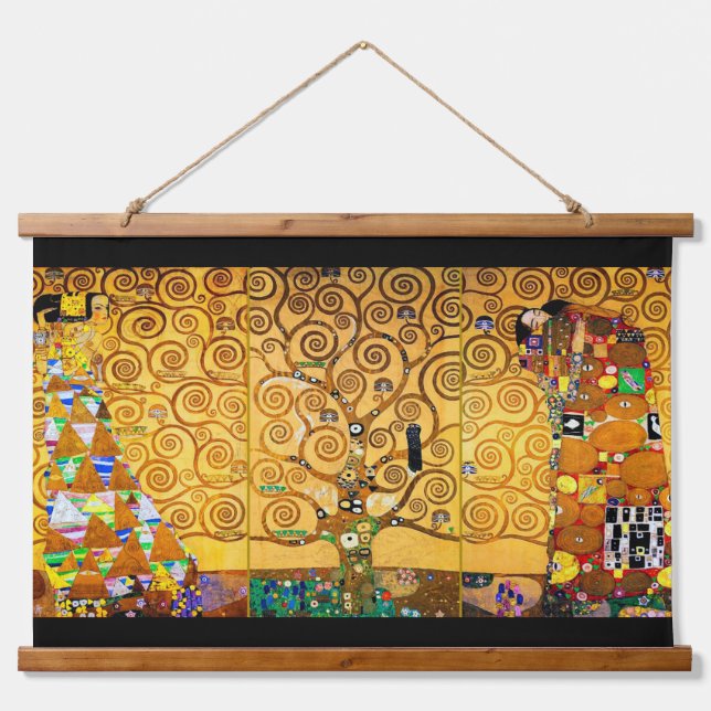 Tapiz Con Marco De Madera El árbol de la vida, Klimt Poster (Anverso )