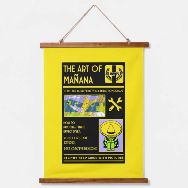 Tapiz Con Marco De Madera El arte de la dilación - Mañana (Anverso)