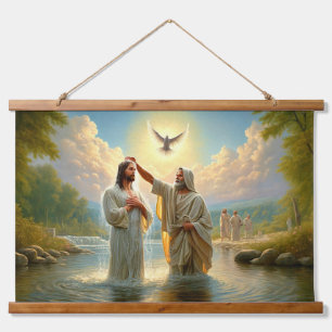 Tapiz Con Marco De Madera El bautismo de Jesús