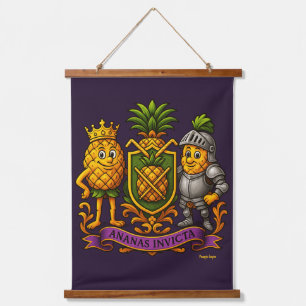 Tapiz Con Marco De Madera El escudo de armas del imperio de la piña