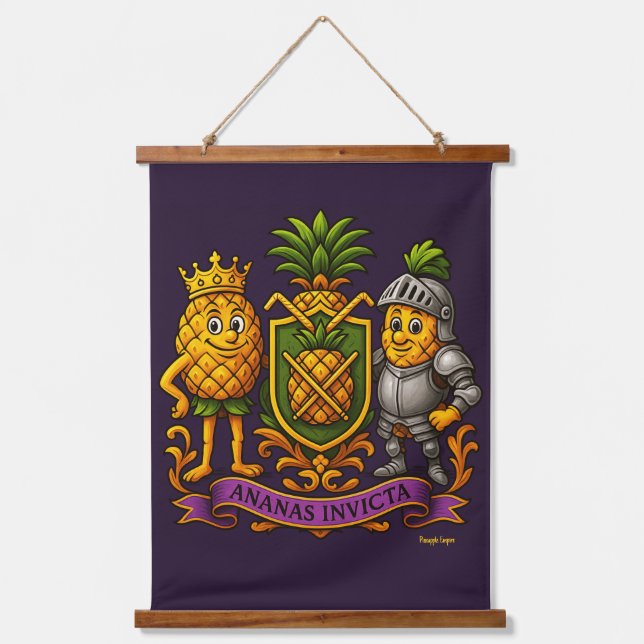 Tapiz Con Marco De Madera El escudo de armas del imperio de la piña (Anverso)