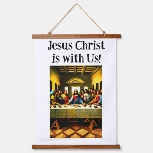Tapiz Con Marco De Madera El estilo colgante de la pared poster de Jesús.