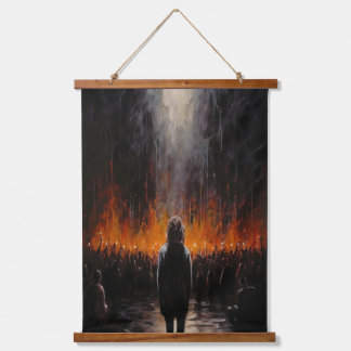 Tapiz Con Marco De Madera El Exterior: Dramático arte abstracto