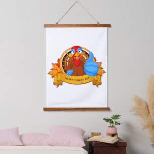 Tapiz Con Marco De Madera El Feliz Día de Turquía de SlipperyJoe deja a turk