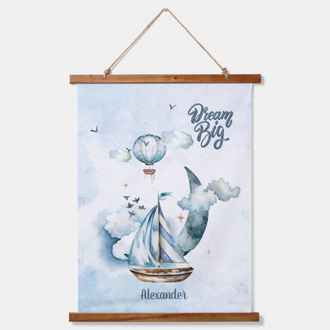 Tapiz Con Marco De Madera El gran barco soñador en el Personalizable oceánic (Anverso)