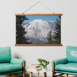 Tapiz Con Marco De Madera El majestuoso paisaje montañoso de Rainier