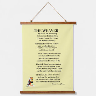TAPIZ CON MARCO DE MADERA EL POEMA WEAVER