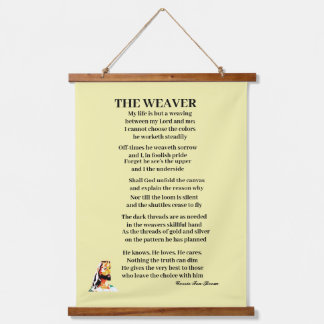 TAPIZ CON MARCO DE MADERA EL POEMA WEAVER
