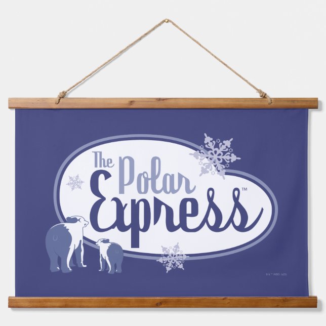 Tapiz Con Marco De Madera El Polar Express | Gráfico retro de ositos polares (Anverso )