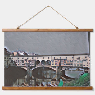 Tapiz Con Marco De Madera El Ponte Vecchio