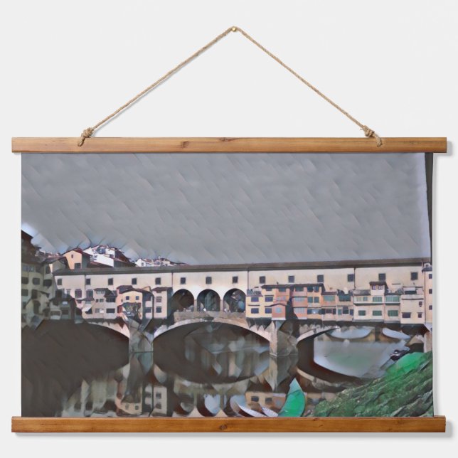 Tapiz Con Marco De Madera El Ponte Vecchio (Anverso )