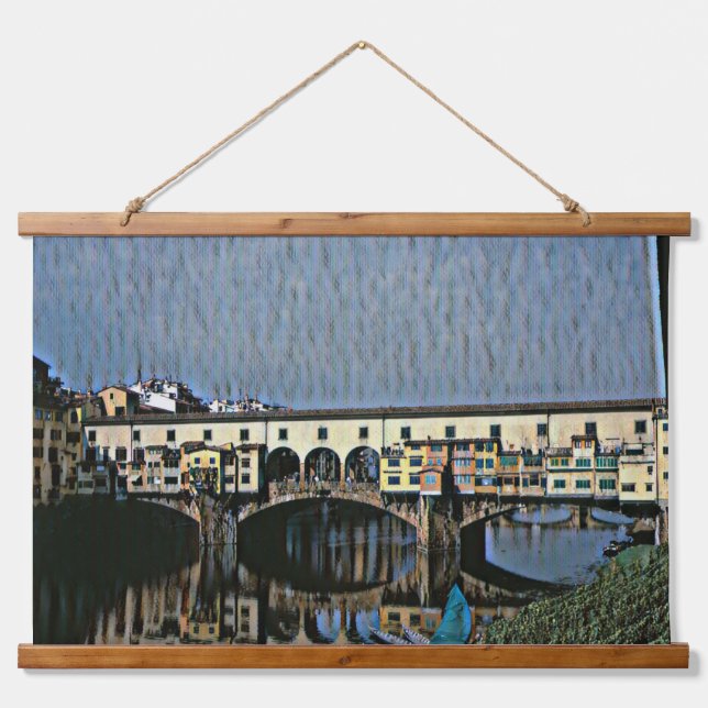 Tapiz Con Marco De Madera El Ponte Vecchio (Anverso )