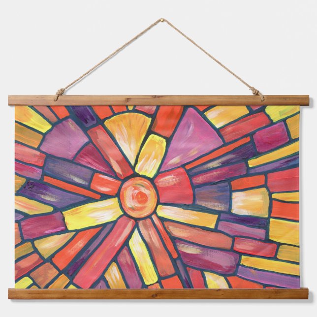 Tapiz Con Marco De Madera El sol y la luz (Anverso )