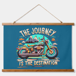 Tapiz Con Marco De Madera El viaje es el destino: Motocicleta antigua