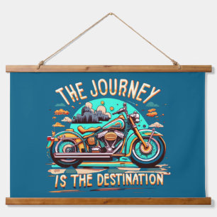 Tapiz Con Marco De Madera El viaje es el destino: Motocicleta antigua