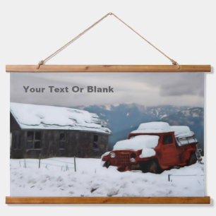 Tapiz Con Marco De Madera El viejo Camión Rojo