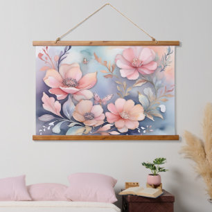 Tapiz Con Marco De Madera Elegancia de arte de mariposa floral y caprichosa