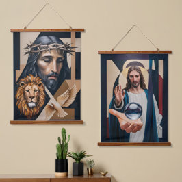 Tapiz Con Marco De Madera Elegancia neo-cubista Tributo Tapestries