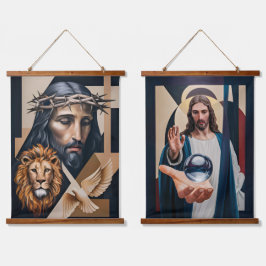 Tapiz Con Marco De Madera Elegancia neo-cubista Tributo Tapestries