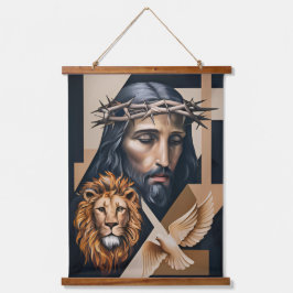 Tapiz Con Marco De Madera Elegancia neo-cubista Tributo Tapestries