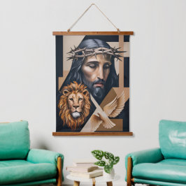 Tapiz Con Marco De Madera Elegancia neo-cubista Tributo Tapestries