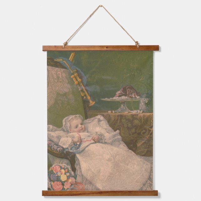 Tapiz Con Marco De Madera Elegancia victoriana: Un mundo infantil (Anverso)