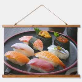Tapiz Con Marco De Madera Elegant Sushi Assortment Tapestry – Japan’s Finest
