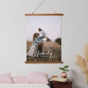 Tapiz Con Marco De Madera Elegante Añadir tu propia foto de familia Personal