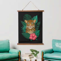 Elegante arte floral de leopardo de la jungla | Ne