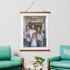 Tapiz Con Marco De Madera Elegante imagen personalizada y texto con estilo