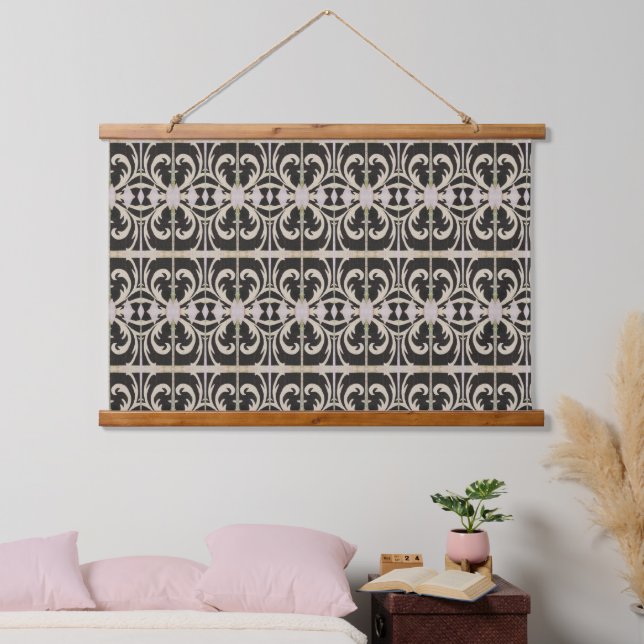 Tapiz Con Marco De Madera Elegante negro y blanco (Dormitorio)