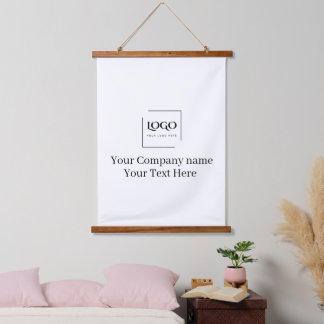 Tapiz Con Marco De Madera Elegante plantilla de tu logo personalizada