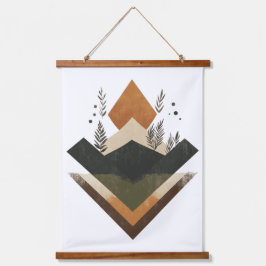 Tapiz Con Marco De Madera Elemento geométrico de la Tierra