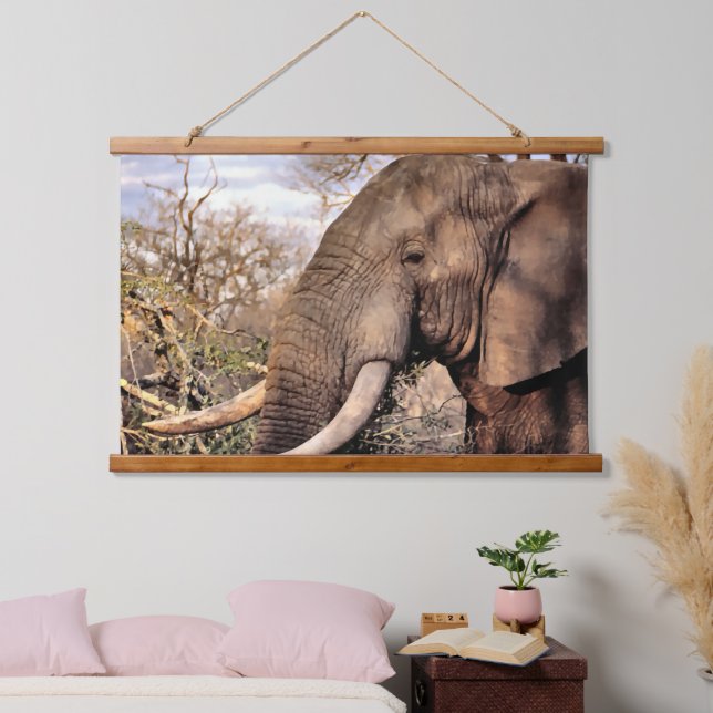 Tapiz Con Marco De Madera Elephant Lovers Art (Dormitorio)