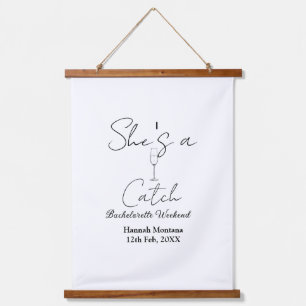 Tapiz Con Marco De Madera Ella es una botella de champán de fin de semana de