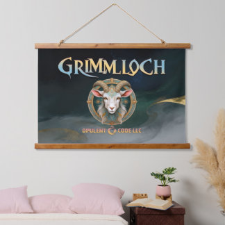 Tapiz Con Marco De Madera Emblema de Cabra de Grimmloch Juego de Rollo de Fa